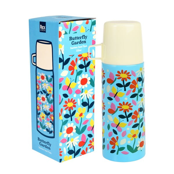 Sinine-kreem laste termos 350 ml Butterfly Garden - Rex London-image-2