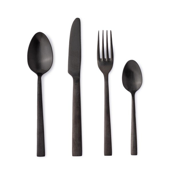 Mustad roostevabast terasest söögiriistad 16 tk 4 inimesele Hestia - Bizzotto