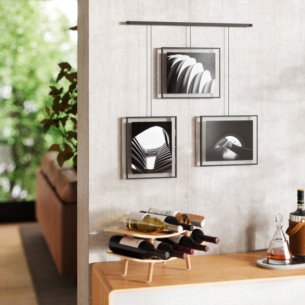 Mustad metallist seinaraamid 3 tk komplektis 73x82 cm Exhibit - Umbra-image-1