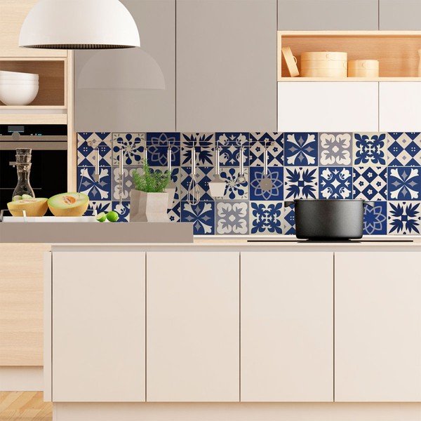 Sada 9 nástěnných samolepek Ambiance Cement Tiles Linia, 10 x 10 cm-image-3