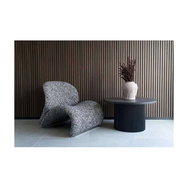 Tumepruun ümmargune paplispooniga diivanilaud ø 80 cm Boavista - House Nordic-image-2