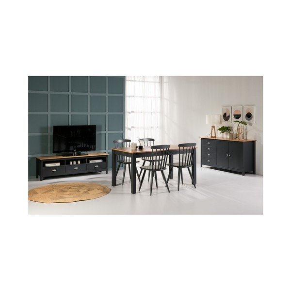 Antracitově šedý rozkládací jídelní stůl z masivního borovicového dřeva Marckeric Jade, 150 x 85 cm-image-4