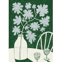 Plakat 30×40 cm Blue Flowers & Red Wine – The Poster Club