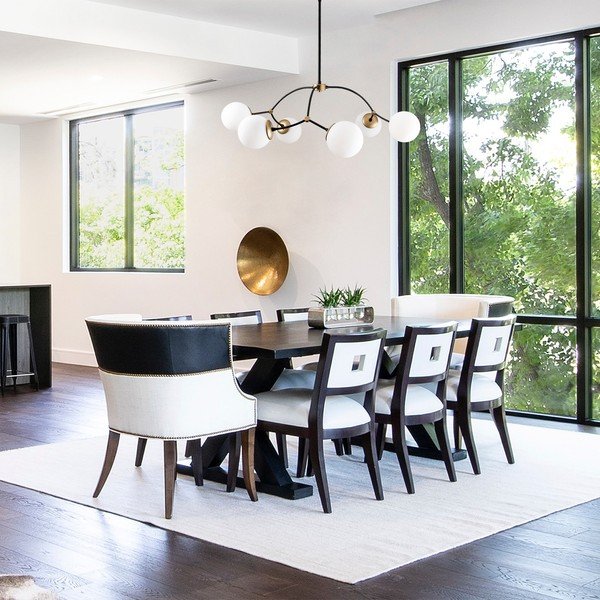 Valge-must rippvalgusti klaasist varjuga ø 90 cm Kromozom - Opviq lights-image-1