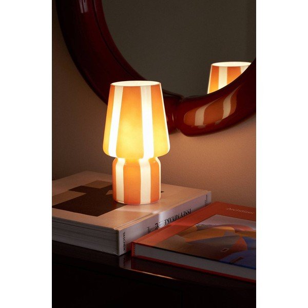 Punane/valge klaasist laualamp (kõrgus 21,5 cm) Carlo - Ellos Home-image-1