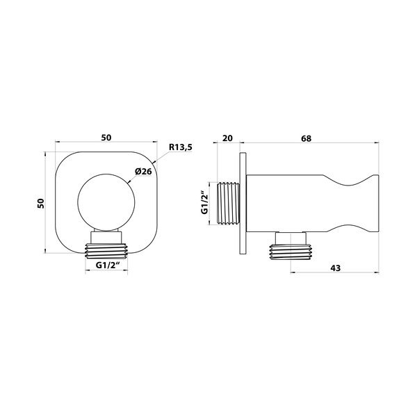 Matt must messingist duši ühenduspesa - Sapho-image-1