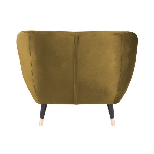 Hořčicově žluté křeslo s černými nohami Mazzini Sofas Amelie-image-4