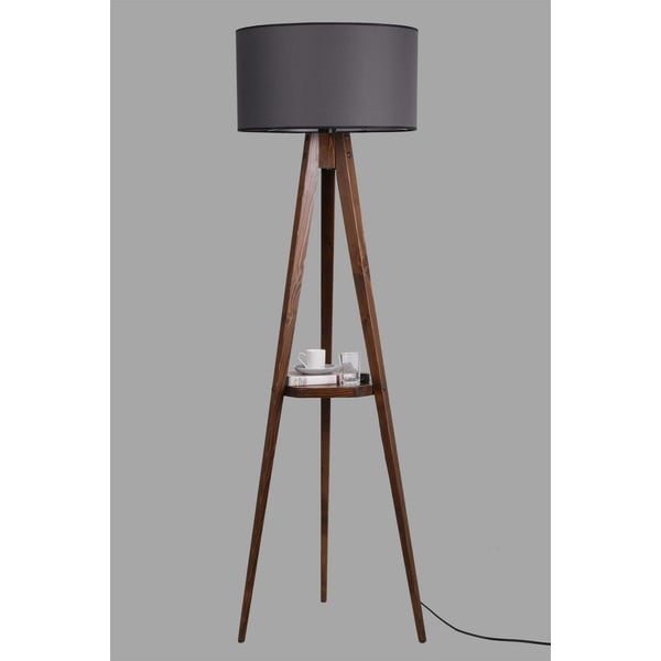 Must-pruun põrandavalgusti tekstiilist varjuga (kõrgus 154 cm) Sehbalı Tripod - Opviq lights-image-2