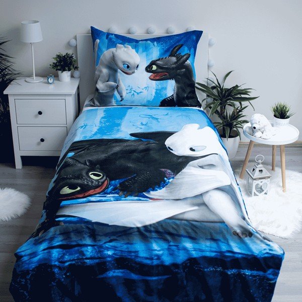 Laste üheinimesevoodipesu mikrokiust 140x200 cm How to Train Your Dragon - Jerry Fabrics-image-1