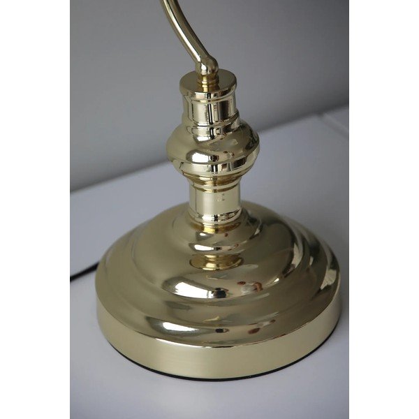 Messingivärvi lauavalgusti klaasist varjuga (kõrgus 42 cm) Bankers - Markslöjd-image-2