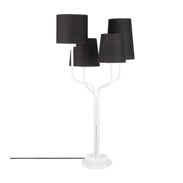 Bílá kovová stolní lampa s černými stínidly Opviq lights Aposto