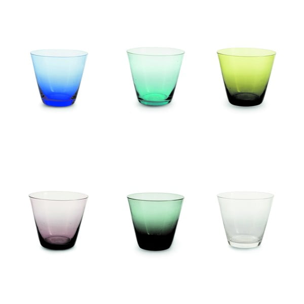 Sada 6 barevných sklenic Villa d'Este Sardinia, 360 ml