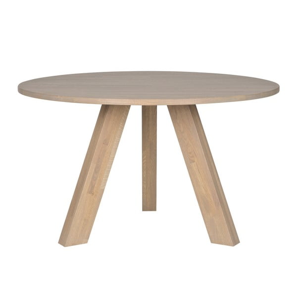 Jídelní stůl z běleného dubového dřeva WOOOD Rhonda, Ø 129 cm