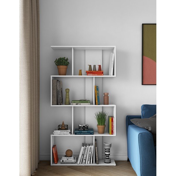 Valge raamaturiiul 89x165 cm Sigma - TemaHome-image-1