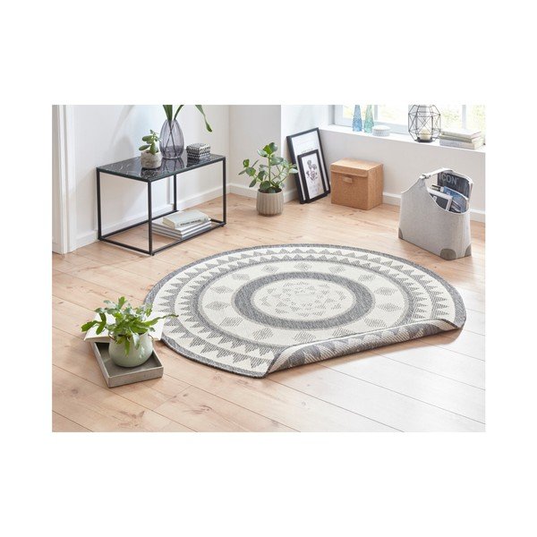 Hall ja kreemikas õuevaip , ⌀ 140 cm Jamaica - NORTHRUGS-image-2