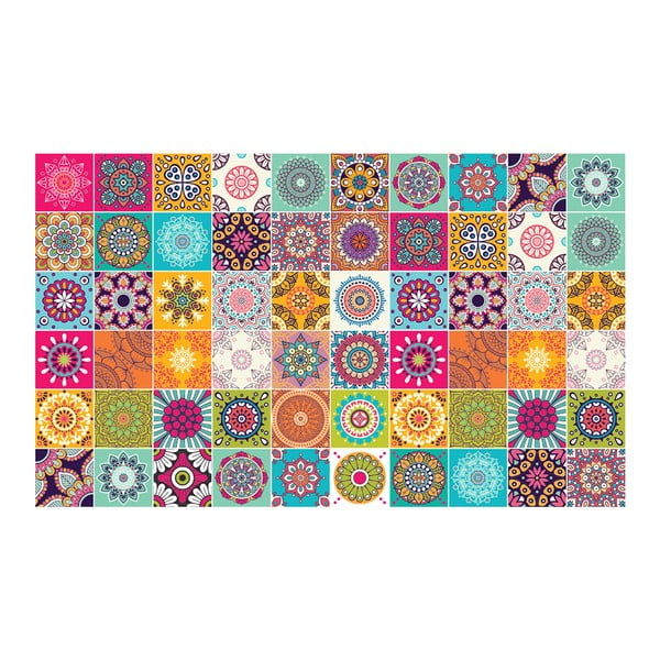 60-st seinakleebisest koosnev komplekt Plaadid Vintage, 10 x 10 cm - Ambiance-image-2