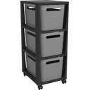 Must-hall plastikust ratastega riiul 30x77 cm Brisen – Rotho