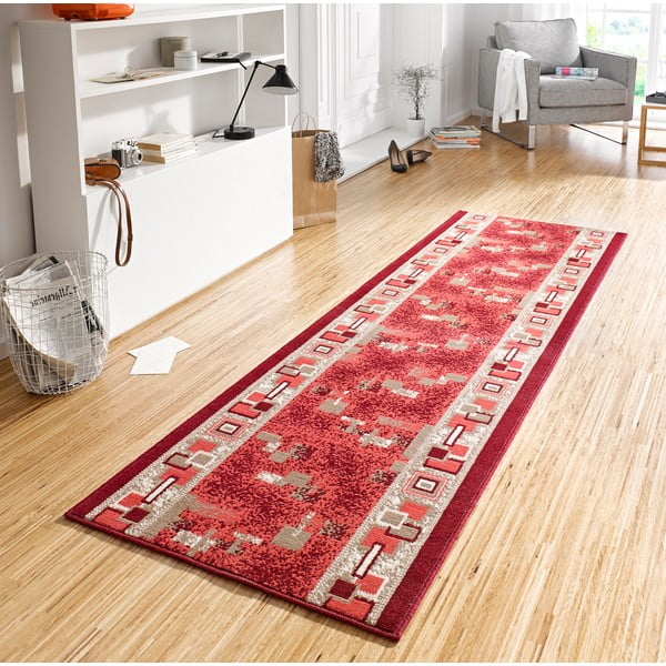 Červený běhoun Hanse Home Retro, 80 x 400 cm-image-1