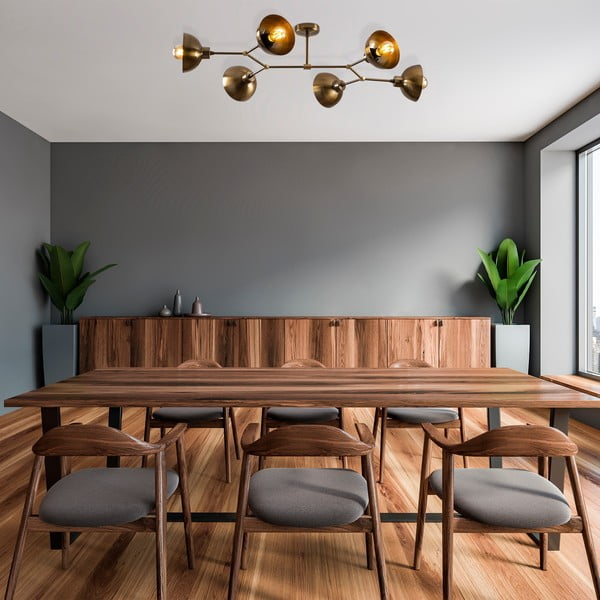 Kuldne laevalgusti metallist varjuga 52x102 cm Dram - Opviq lights-image-1