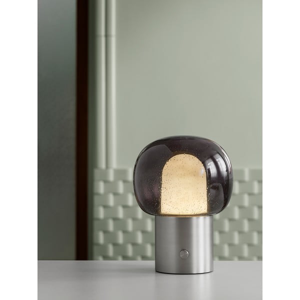 Antratsiitne alumiiniumist LED laualamp klaasist varjuga (kõrgus 32 cm) Iris - Blomus-image-1