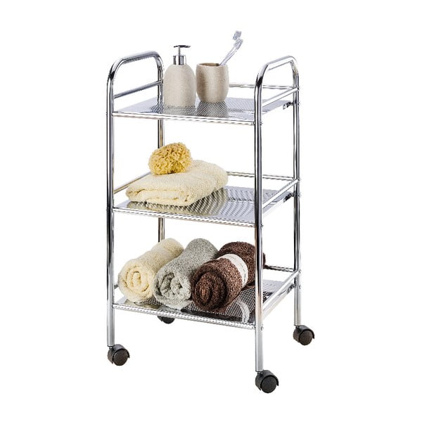 Metallist mobiilne riiul hõbedast 41x75 cm - Wenko-image-2