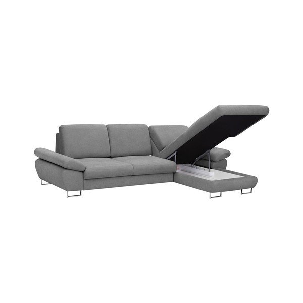 Světle šedá rozkládací rohová pohovka Windsor & Co Sofas Pi, pravý roh-image-3