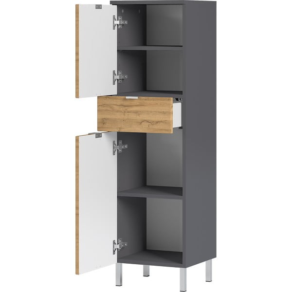 Hall kõrge vannitoakapp tammepuust 34x120 cm Mauresa - Germania-image-2