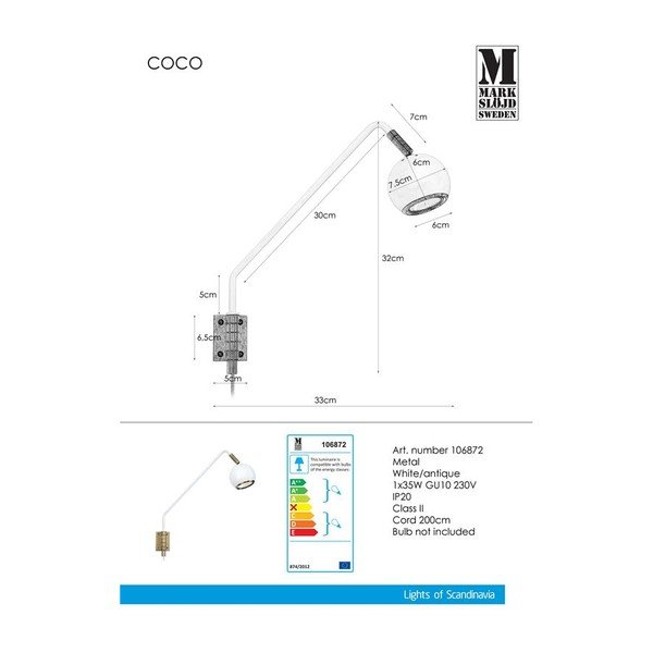 Valge seinalamp Coco - Markslöjd-image-2