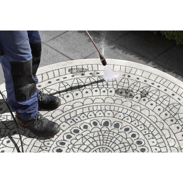 Hall ja kreemikas õuevaip , ø 200 cm Porto - NORTHRUGS-image-4