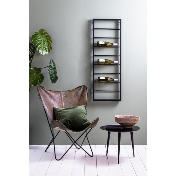 Must metallist seinale paigaldatav veiniriiul 42x120x6 cm Macaben - Light & Living-image-2