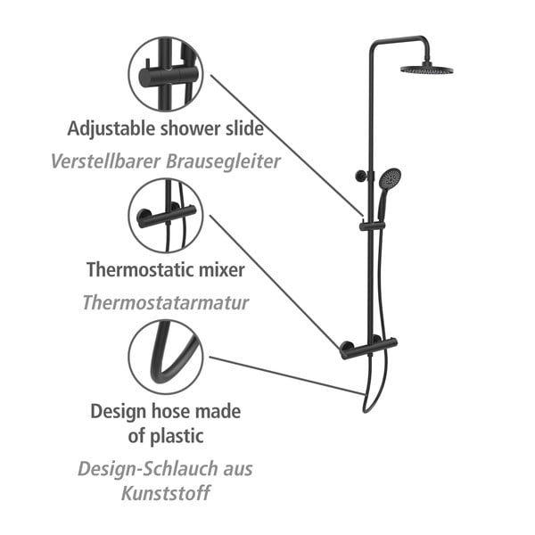Mustast roostevabast terasest dušikomplekt 120cm Young - Wenko-image-4