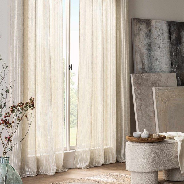 Kreemikas kardin 140x260 cm Zaho - douceur d'intérieur-image-1