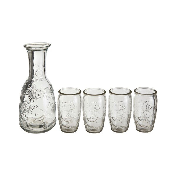 Set karafy a 4 sklenic Premier Housewares Embossed-image-3