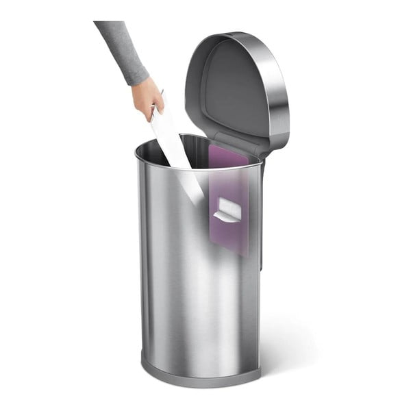 Roostevabast terasest puutevaba prügikast 45 l - simplehuman-image-4