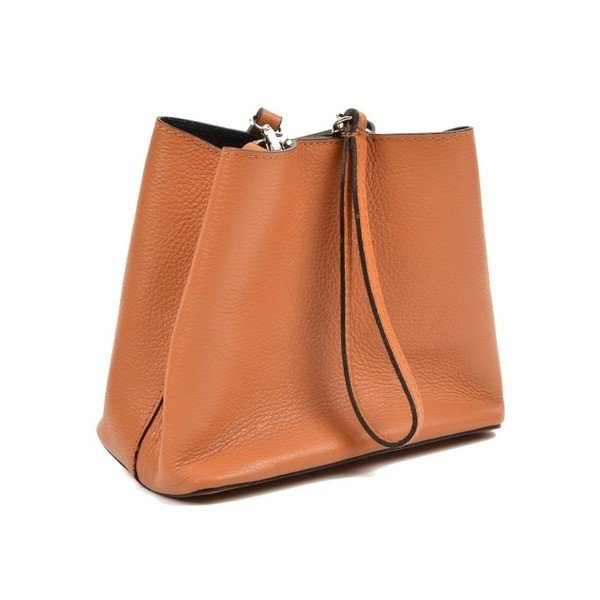 Koňakově hnědá kožená kabelka Mangotti Bags Catarina-image-1