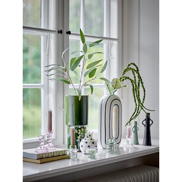 Valge keraamiline käsitsi maalitud vaas (kõrgus 11 cm) Fian - Bloomingville-image-2