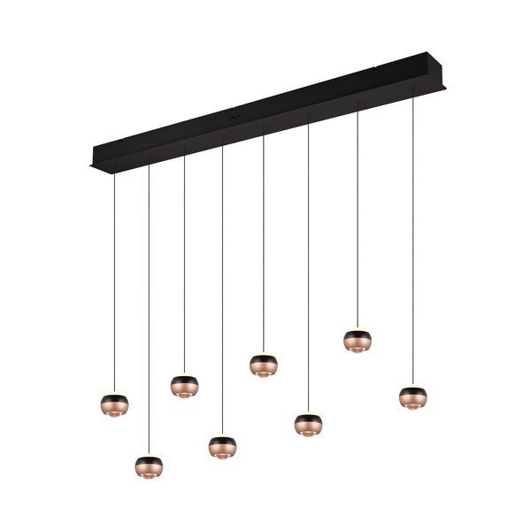 Must-vasevärvi LED rippvalgusti metallist lambivarjuga Orbit - Trio Select-image-4