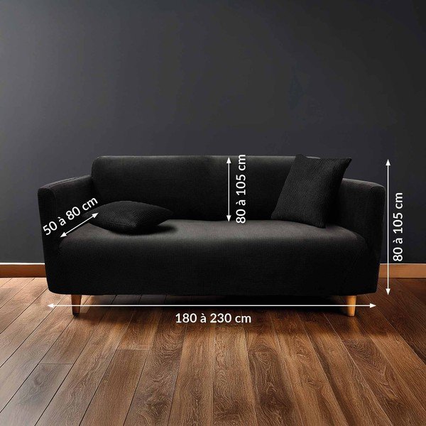 Must 3-kohalise diivani kate Sacha - douceur d'intérieur-image-2
