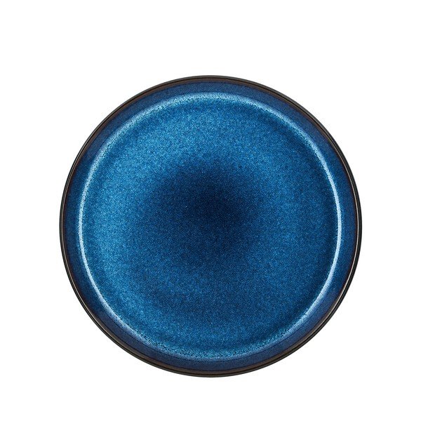 Must/sinine kivikeraamikast magustoidutaldrik ø 21 cm Dark Blue/Black - Bitz