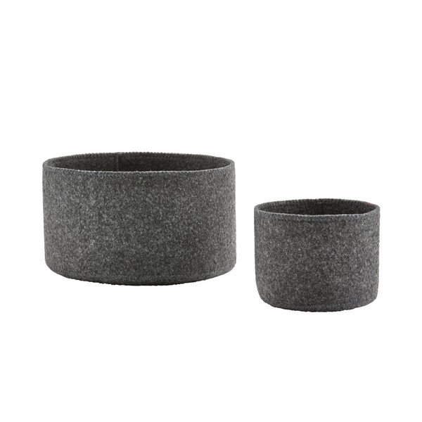Sada 2 plstěných košíků Zone Dark Grey