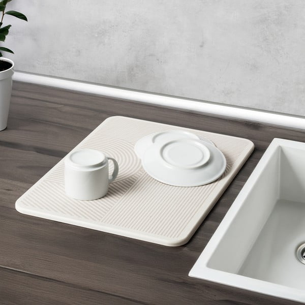 Beež kobediatomiidist nõudekuivatusalus 40x30 cm Damon - Wenko-image-1