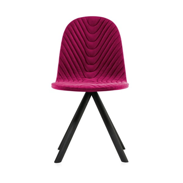 Růžová židle s černými nohami Iker Mannequin Wave