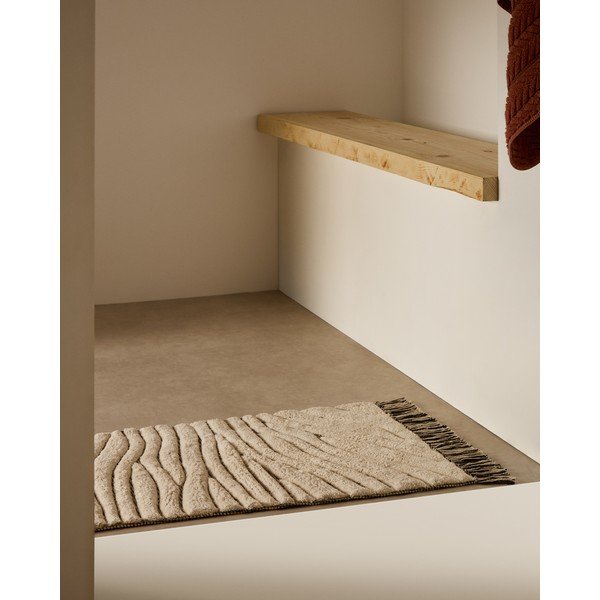 Beež vannitoamatt 50x70 cm Crilda - Kave Home-image-1