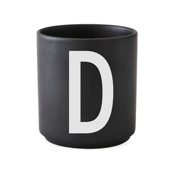 Must portselanist kruus tähestik D, 250 ml A-Z - Design Letters