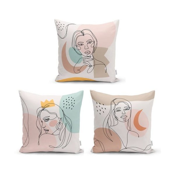 3 dekoratiivse padjakoti komplekt Minimalist Line, 45 x 45 cm - Minimalist Cushion Covers