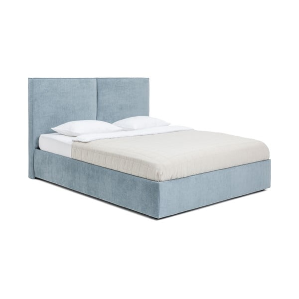 Sinine polsterdatud kaheinimesevoodi koos madratsi, voodipõhja ja panipaigaga 160x200 cm Thessa Bold - Bonami Selection-image-3