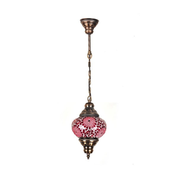 BoSkleněná ručně vyrobená závěsná lampa Bora, ⌀ 13 cm
