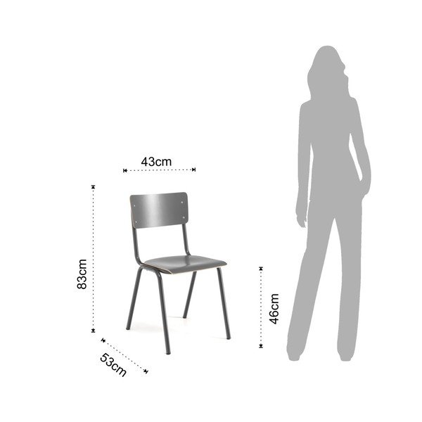 Sada 2 šedých jídelních židlí Tomasucci School-image-1