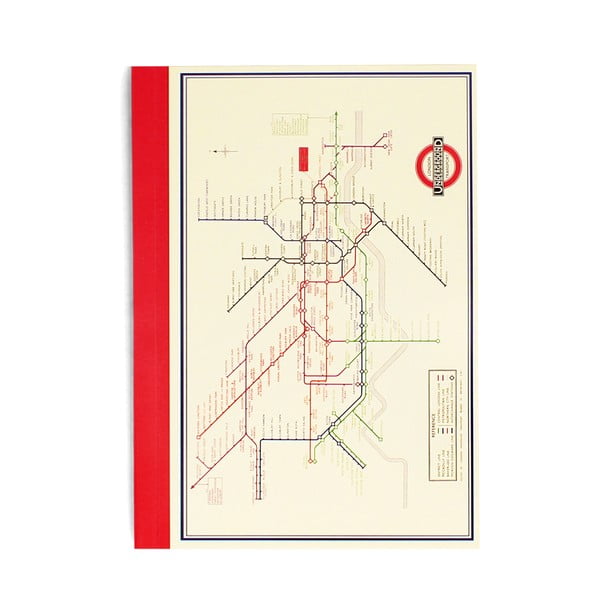 Märkmik 60 lehekülge A6 formaadis Heritage Tube Map - Rex London