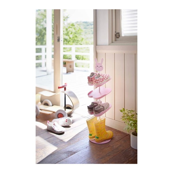 Roosa metallist laste kingariiul 18x67x18 cm Kid's Shoe Rack – YAMAZAKI-image-1